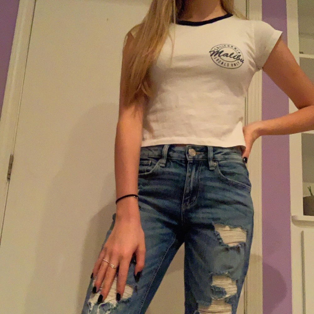 White crop top